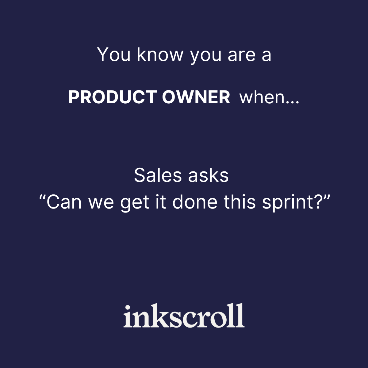 Our first ever Product Owner word meme!